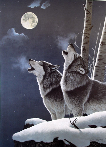 Tyler Thompson Howling Wolves at Moon