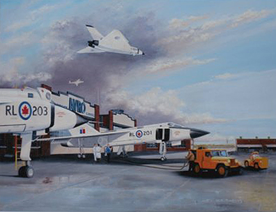 Avro Arrow Painting by Wm. Barnes title Oh Canada